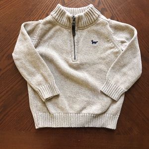 Carters quarter zip sweater size 3T beige
